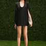 Aleah Straight Slit Sleeved Rain Cloth Mini Dress - MEAN BLVD
