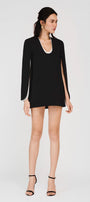 Aleah Straight Slit Sleeved Rain Cloth Mini Dress - MEAN BLVD
