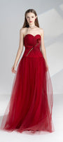 Alena A-line Sweetheart Neck Mesh Floor Length Dress - MEAN BLVD