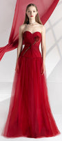 Alena A-line Sweetheart Neck Mesh Floor Length Dress - MEAN BLVD