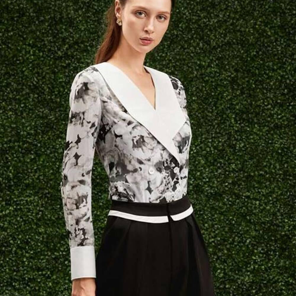 Alena Straight Double Breasted Chiffon Shirt - MEAN BLVD