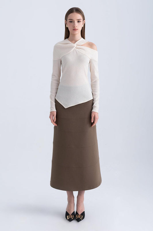 Alexandra Asymmetric Twisted Foam Top - MEAN BLVD