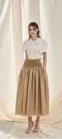 Alice Bertha Drop Waist Draped Tweed Midi Skirt - MEAN BLVD