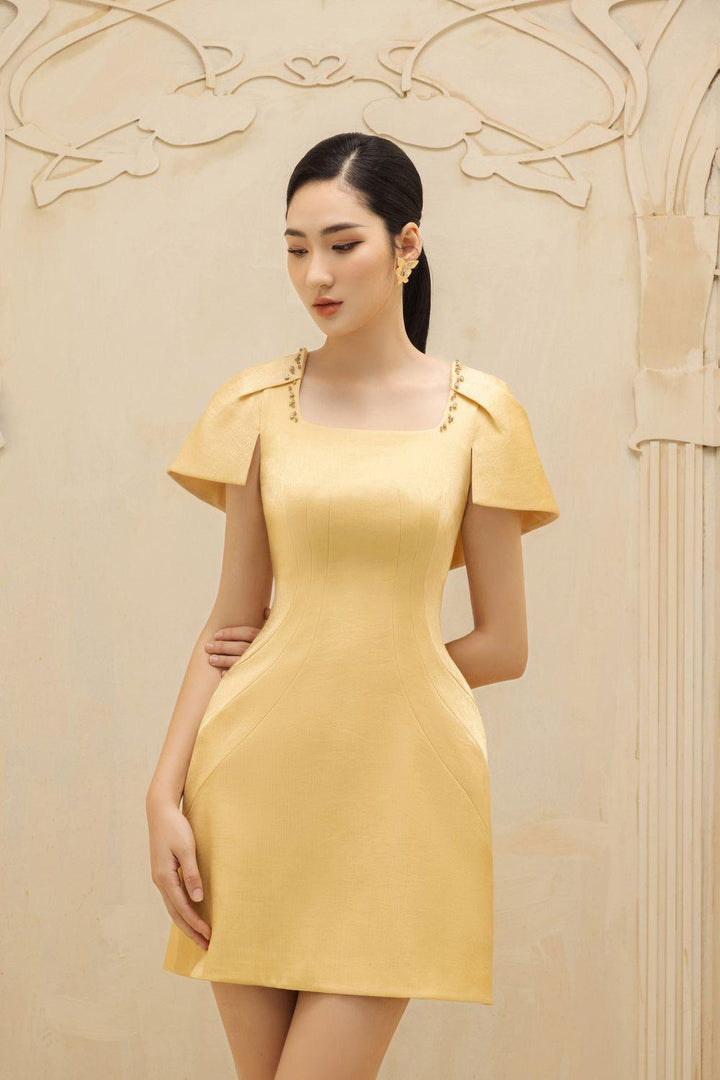 Aline A-line Square Neck Organza Mini Dress - MEAN BLVD
