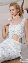 Alma Cropped Sleeveless Silk Lace Top - MEAN BLVD
