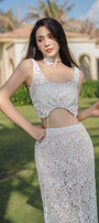 Alma Cropped Sleeveless Silk Lace Top - MEAN BLVD