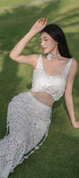 Alma Cropped Sleeveless Silk Lace Top - MEAN BLVD