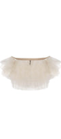 Almira Pleated Ruffled Tulle Crop Top - MEAN BLVD