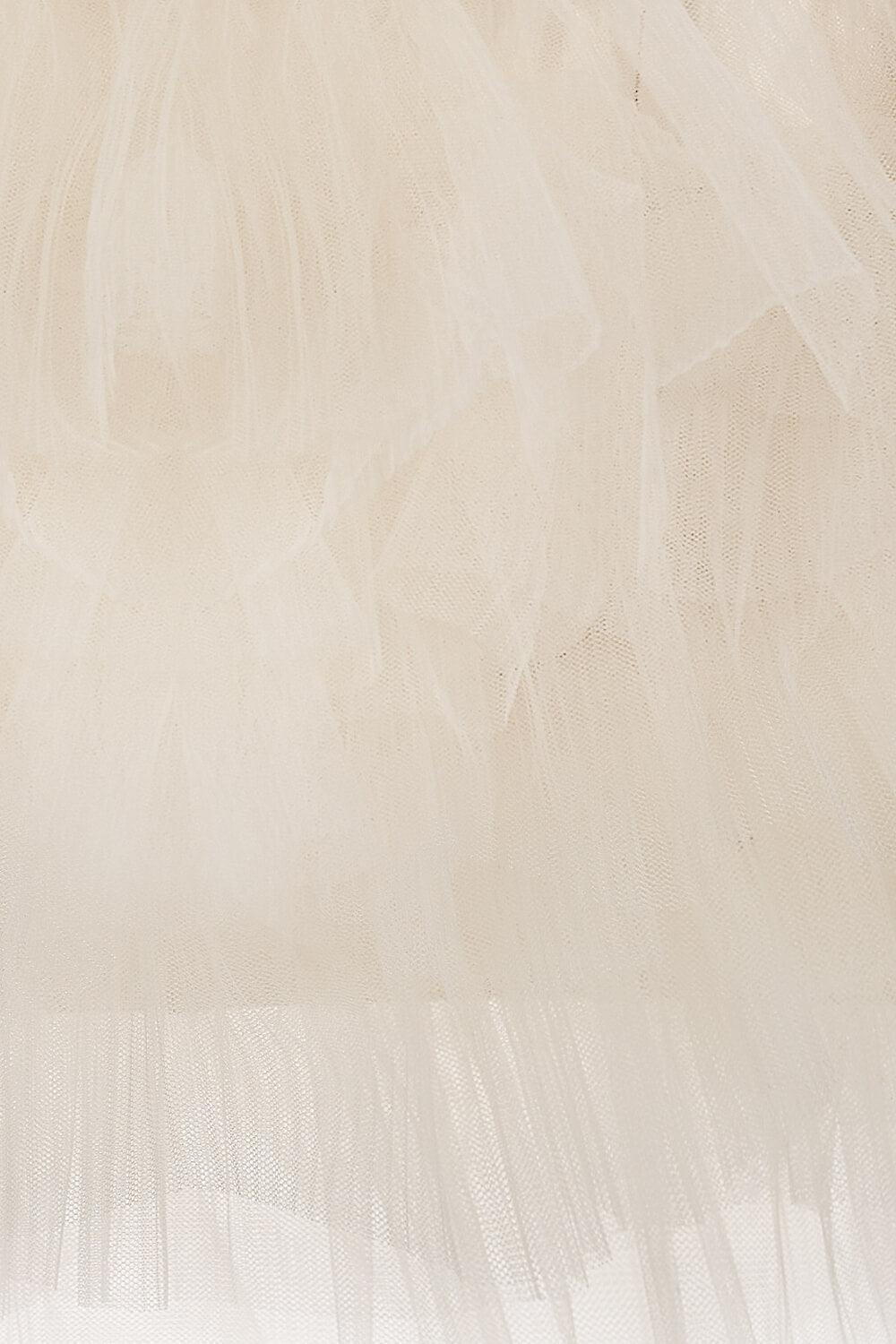 Almira Pleated Ruffled Tulle Crop Top - MEAN BLVD