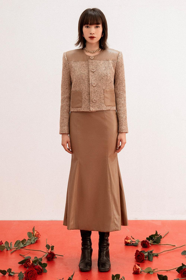 Almira Trumpet Long Sleeved Korean Texture Midi Set - MEAN BLVD