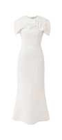 Almira Trumpet Round Neck Polycotton Midi Dress - MEAN BLVD