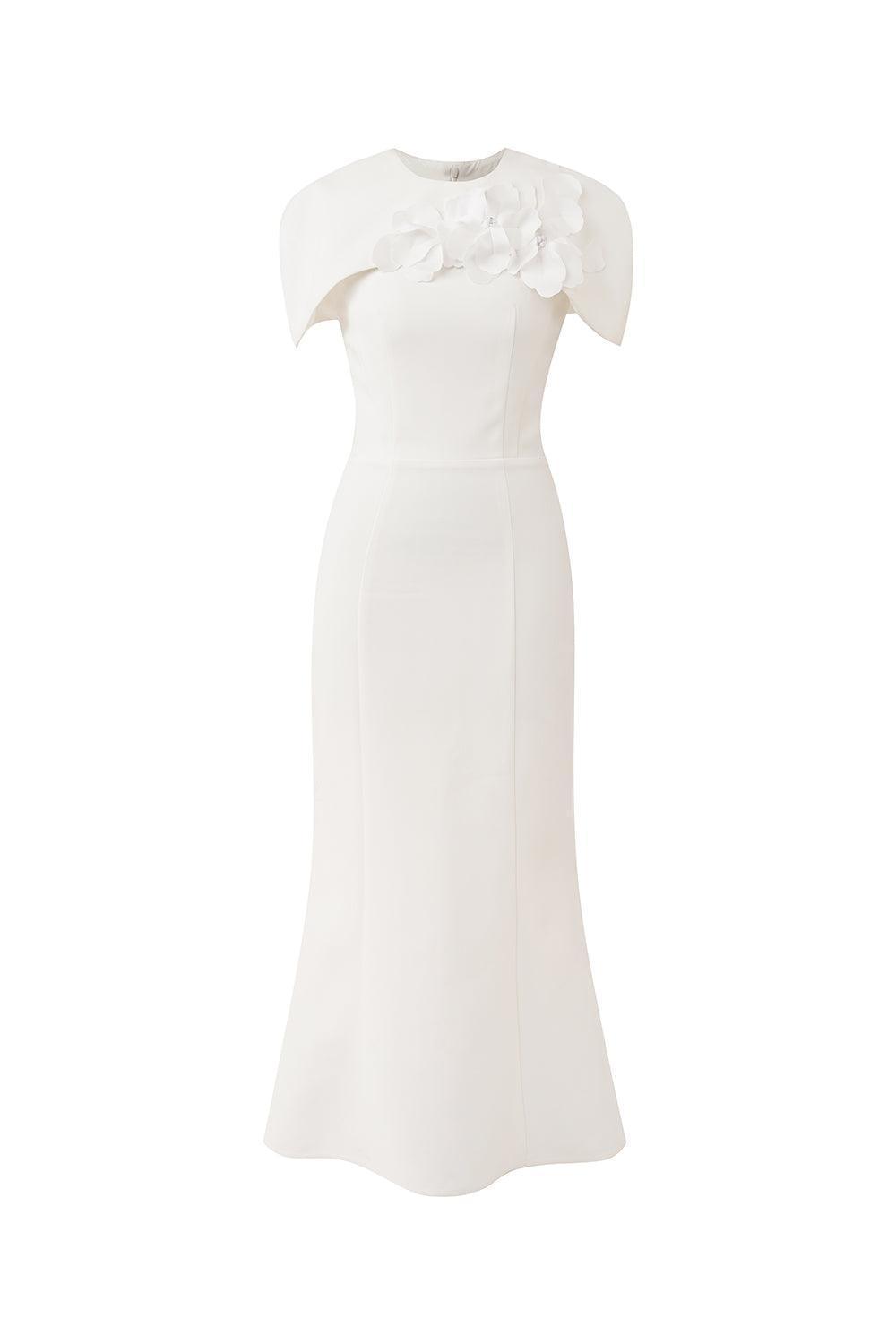Almira Trumpet Round Neck Polycotton Midi Dress - MEAN BLVD
