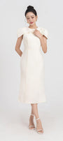 Almira Trumpet Round Neck Polycotton Midi Dress - MEAN BLVD
