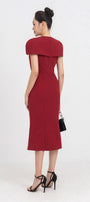 Almira Trumpet Round Neck Polycotton Midi Dress - MEAN BLVD