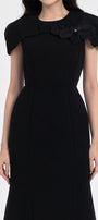 Almira Trumpet Round Neck Polycotton Midi Dress - MEAN BLVD