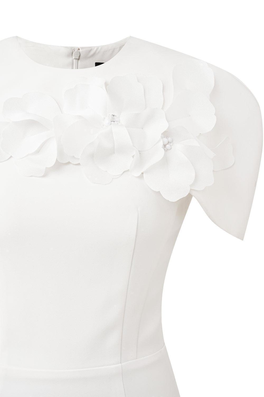 Almira Trumpet Round Neck Polycotton Midi Dress - MEAN BLVD