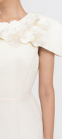 Almira Trumpet Round Neck Polycotton Midi Dress - MEAN BLVD
