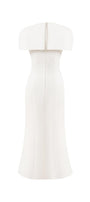 Almira Trumpet Round Neck Polycotton Midi Dress - MEAN BLVD