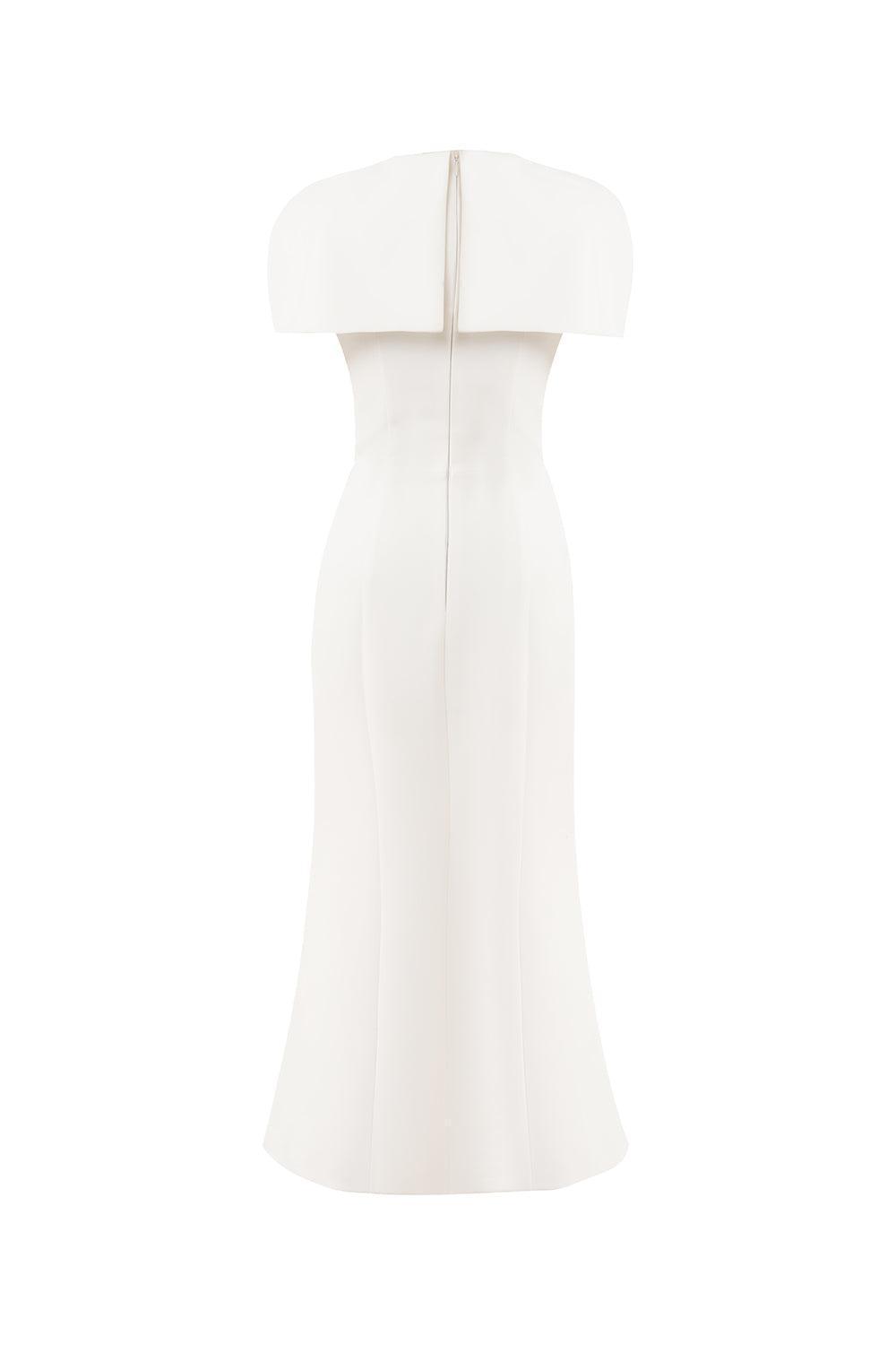 Almira Trumpet Round Neck Polycotton Midi Dress - MEAN BLVD