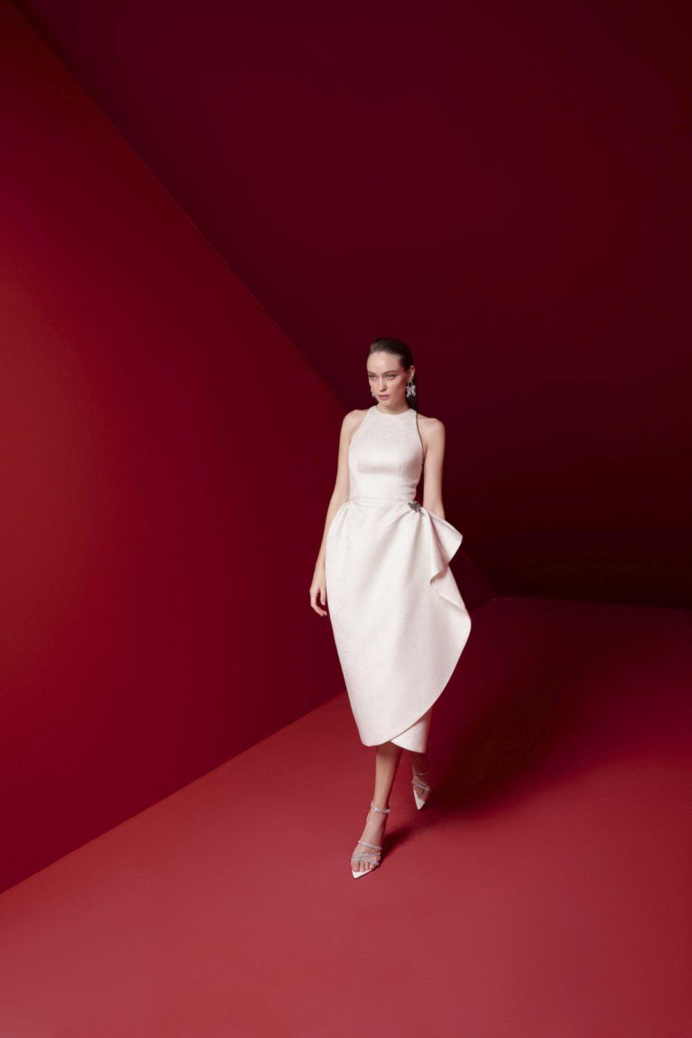 Alora Wrap Sleeveless Brocade Midi Dress - MEAN BLVD