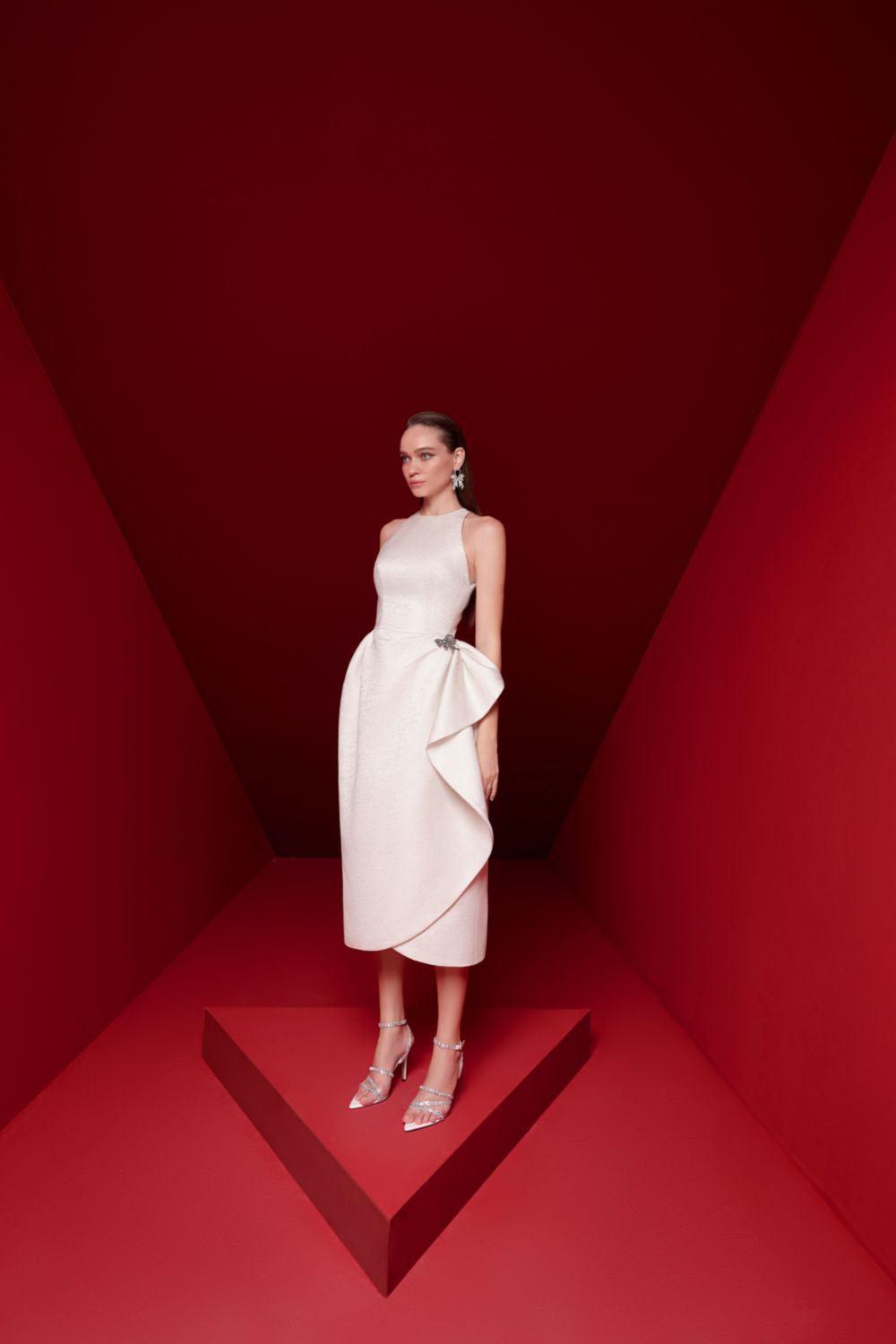 Alora Wrap Sleeveless Brocade Midi Dress - MEAN BLVD