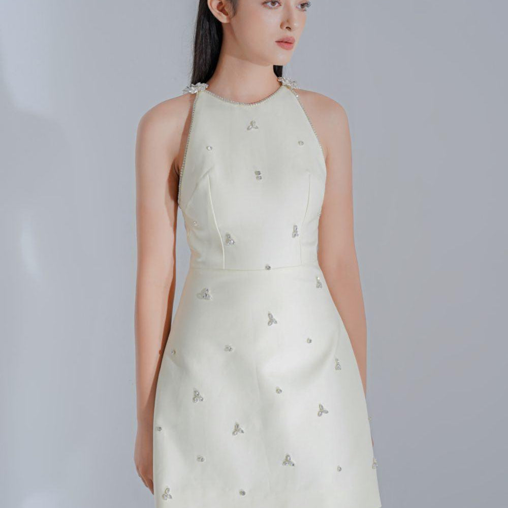 Althea A-line Sleeveless Jacquard Mini Dress - MEAN BLVD