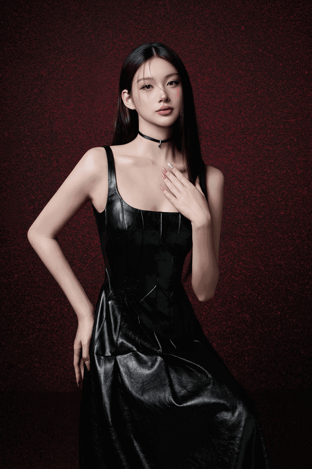 Alva Drop Waist Corset Waist Leather Midi Dress - MEAN BLVD