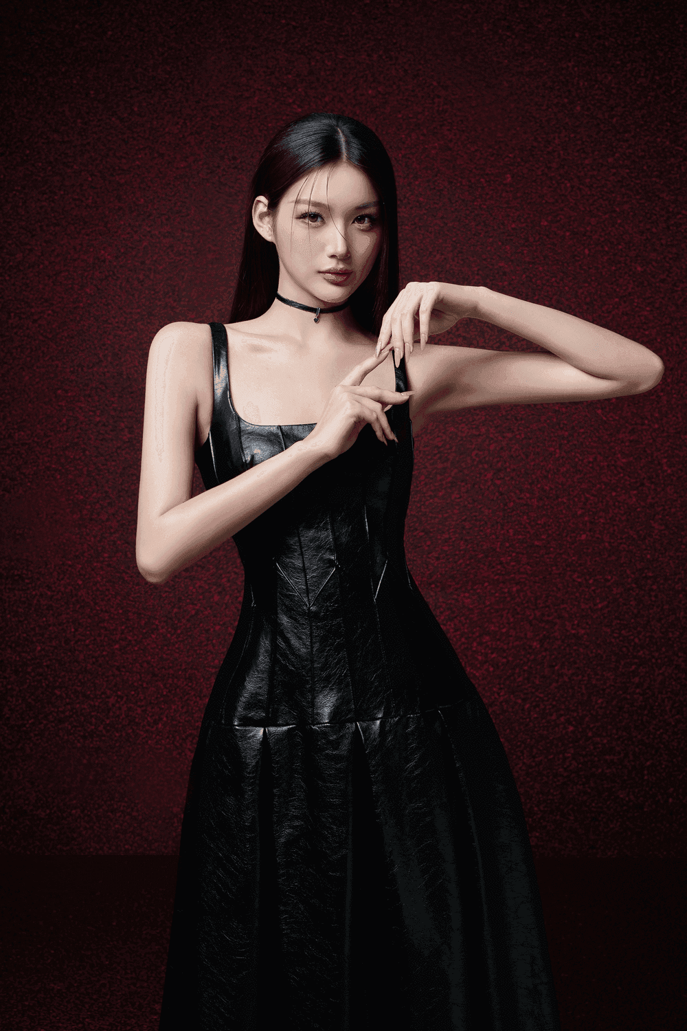 Alva Drop Waist Corset Waist Leather Midi Dress - MEAN BLVD