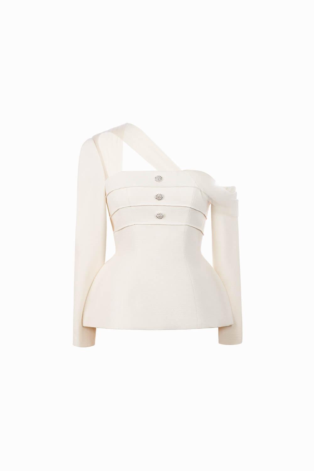 Alya Asymmetric Shoulder Top - MEAN BLVD