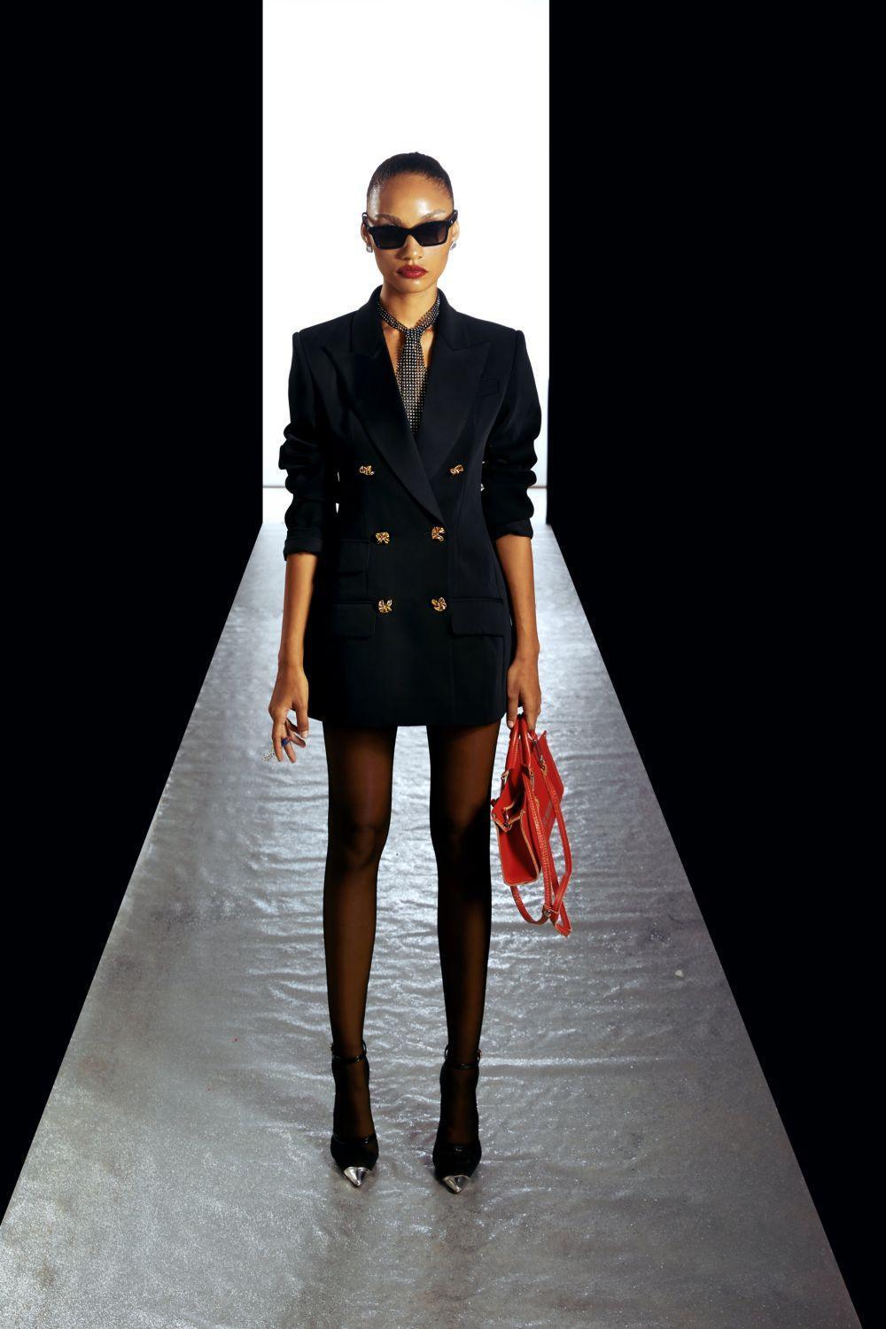 Alyssa Structured Peak Lapel Wool Blazer - MEAN BLVD