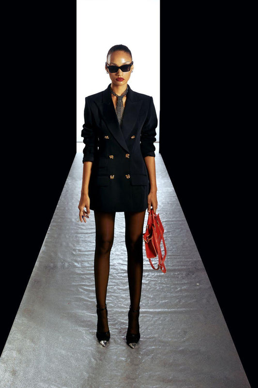 Alyssa Structured Peak Lapel Wool Blazer - MEAN BLVD