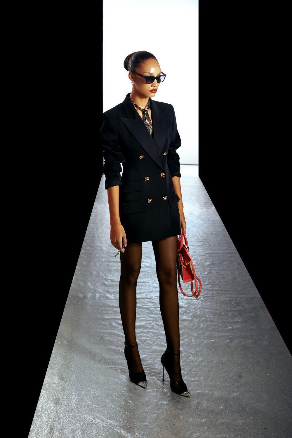 Alyssa Structured Peak Lapel Wool Blazer - MEAN BLVD