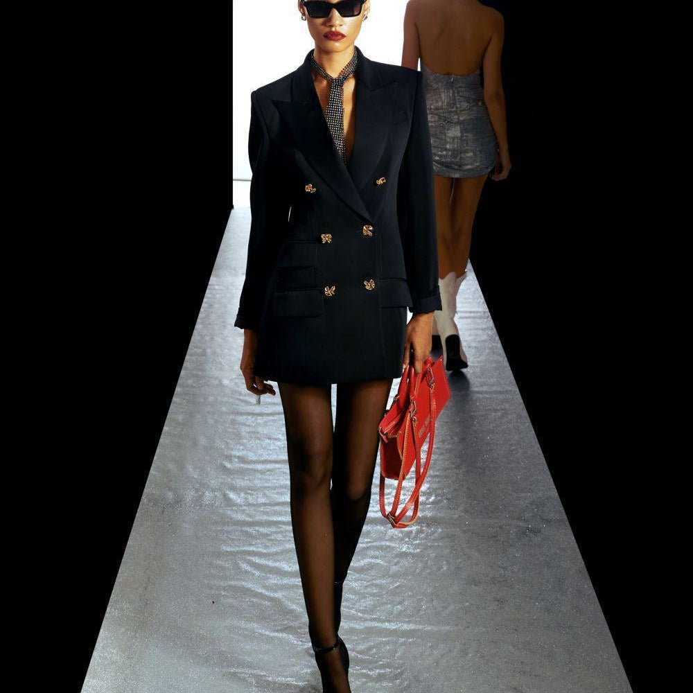 Alyssa Structured Peak Lapel Wool Blazer - MEAN BLVD