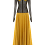 Amanda Drop Waist Mock Neck Chiffon Floor Length Dress - MEAN BLVD