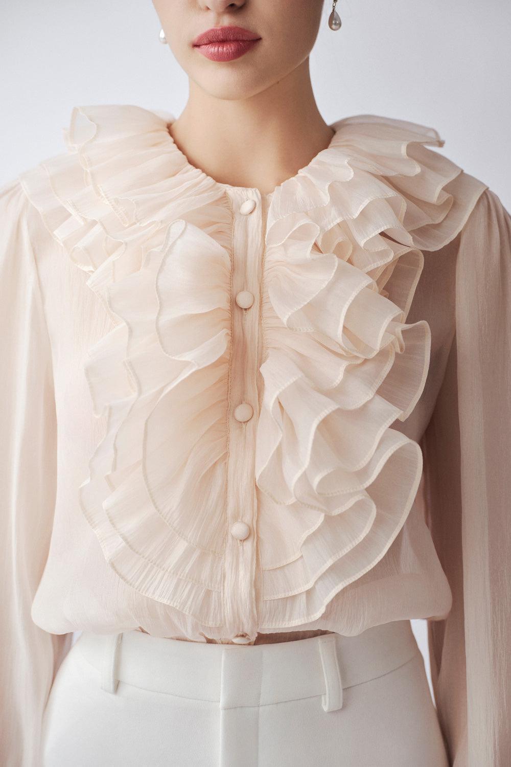 Amanda Straight Poet Sleeved Polyester Blouse - MEAN BLVD