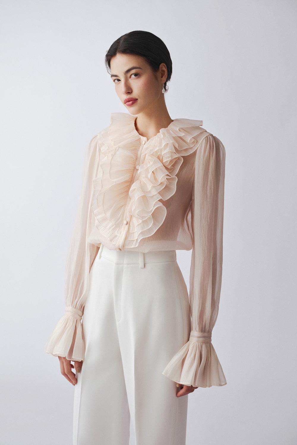 Amanda Straight Poet Sleeved Polyester Blouse - MEAN BLVD