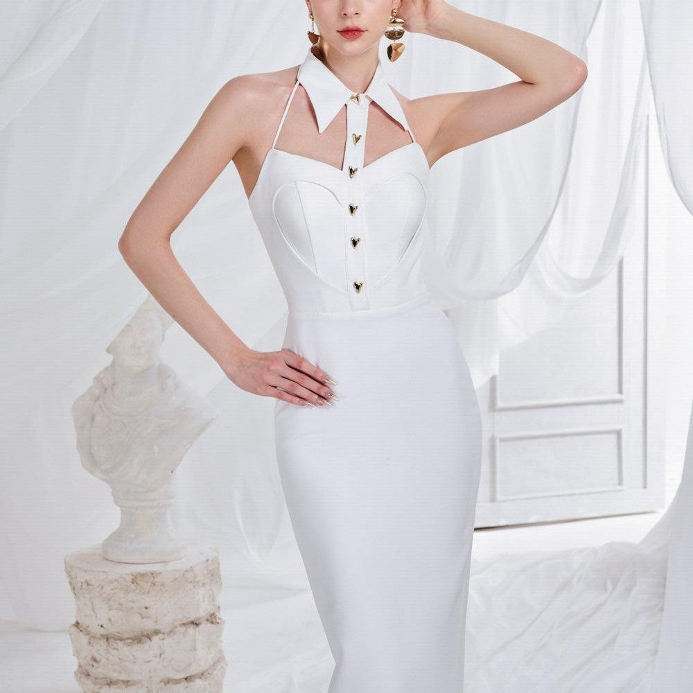 Amaris Sheath Backless Synthetic Midi Dress - MEAN BLVD