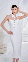 Amaris Sheath Backless Synthetic Midi Dress - MEAN BLVD