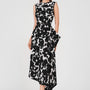 Amaya Asymmetric Pleated Poly Silk Midi Dress - MEAN BLVD
