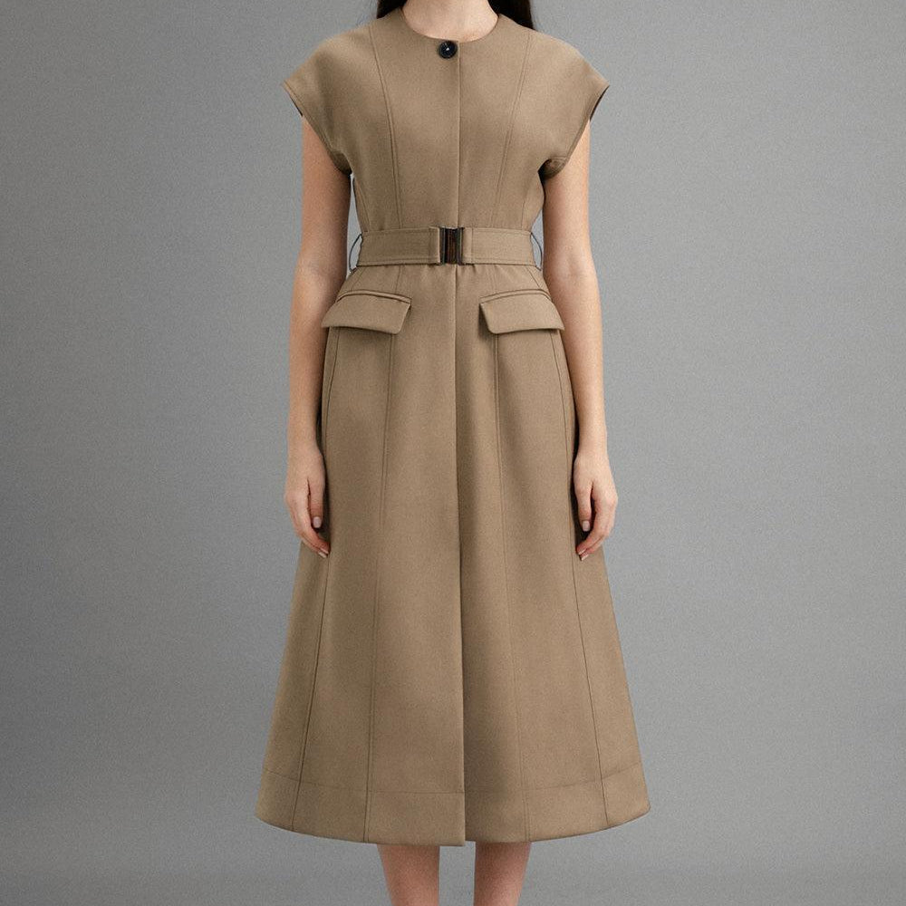 Amber A-line Cap Sleeved Polycotton Midi Dress - MEAN BLVD