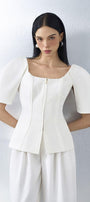 Amber Peplum Front Zipper Twill Shirt - MEAN BLVD