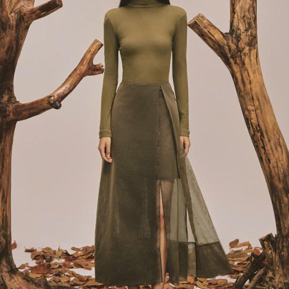 Amber Slit Layered Organza Maxi Skirt - MEAN BLVD