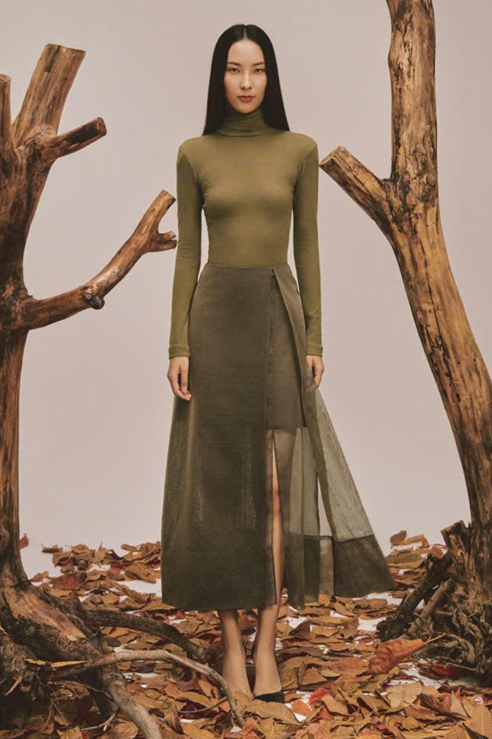 Amber Slit Layered Organza Maxi Skirt - MEAN BLVD