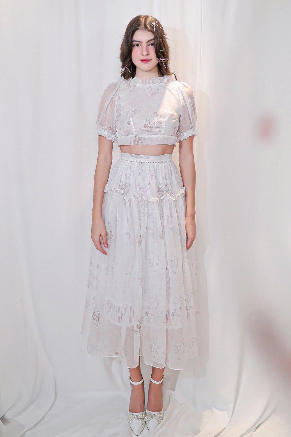 Ambre A-line Short Sleeved Voile Midi Set - MEAN BLVD