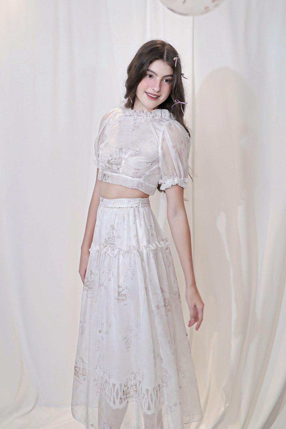 Ambre A-line Short Sleeved Voile Midi Set - MEAN BLVD