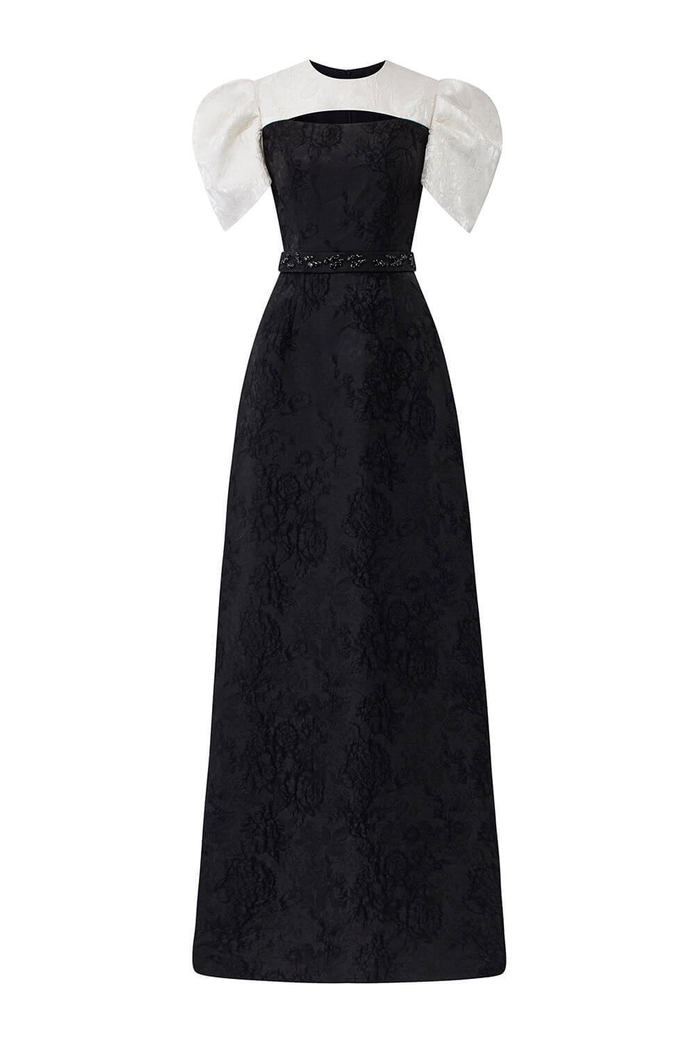 Ambrosia A-line Cut-Out Jacquard Floor Length Dress - MEAN BLVD