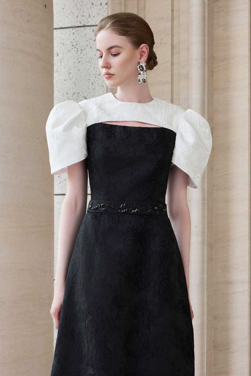 Ambrosia A-line Cut-Out Jacquard Floor Length Dress - MEAN BLVD