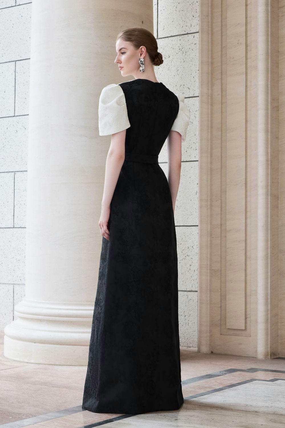 Ambrosia A-line Cut-Out Jacquard Floor Length Dress - MEAN BLVD