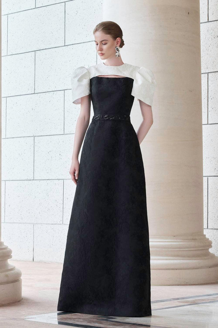 Ambrosia A-line Cut-Out Jacquard Floor Length Dress - MEAN BLVD