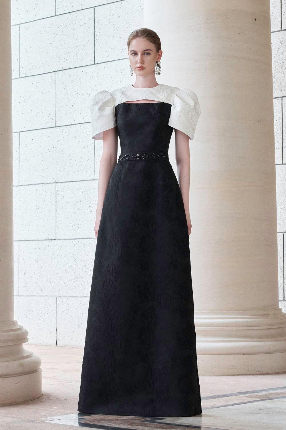 Ambrosia A-line Cut-Out Jacquard Floor Length Dress - MEAN BLVD